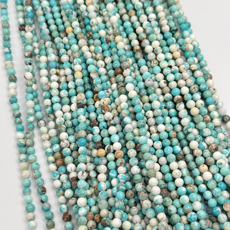 Бусины Турквенит гладкий глянцевый размеры 4мм 6мм 8мм натуральный камень