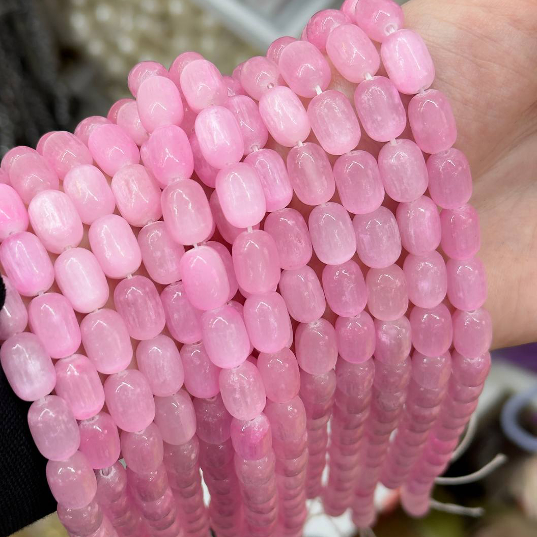 Бусины Селенит размер 8*12мм натуральный камень