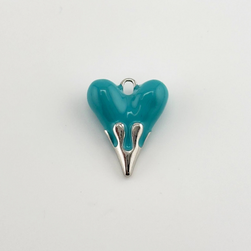 Подвеска сердце из эмали размер 19,6*24,6мм