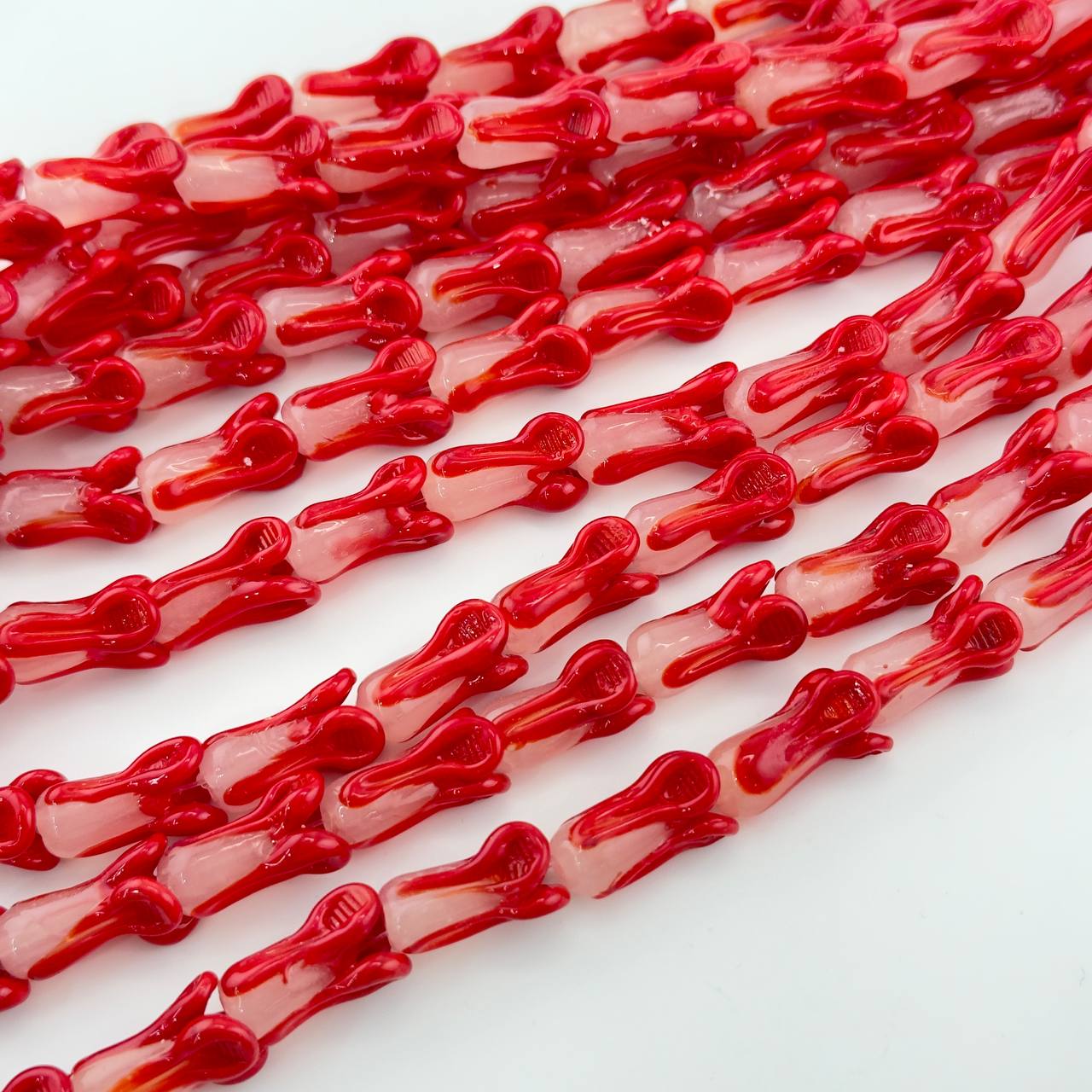 Бусины стеклянные форма бутоны размер 12*20мм