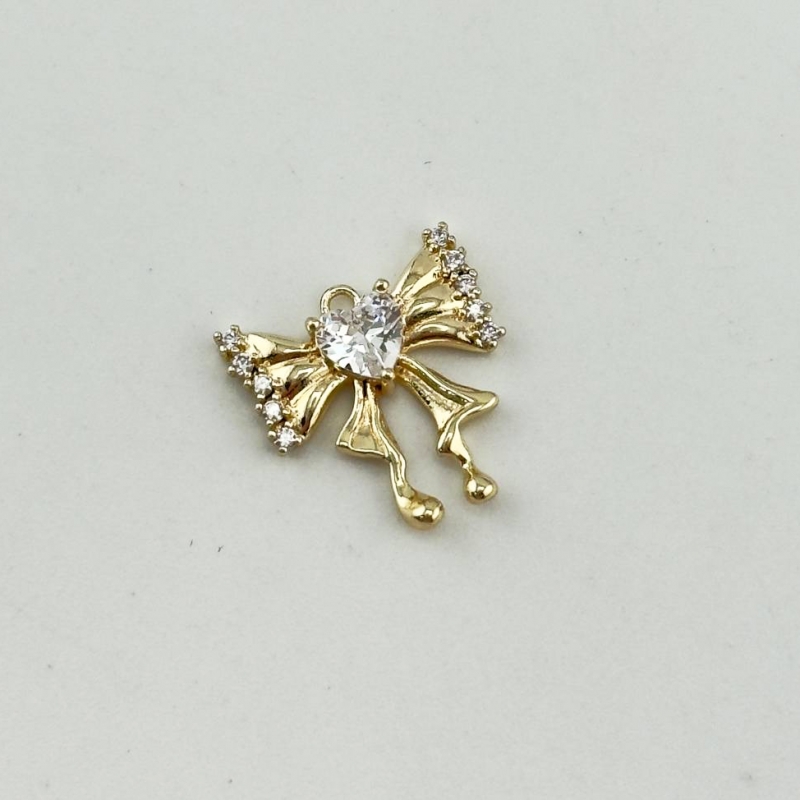 Подвеска Бантик размер 15*16мм цвет золото