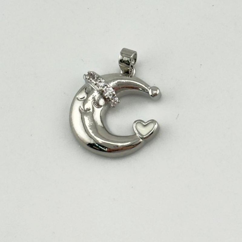 Подвеска Луна размер 18,7мм цвет серебро