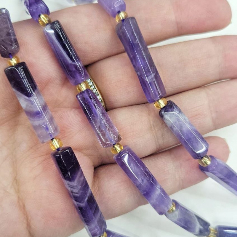 Бусины Аметист 30*8мм натуральный камень