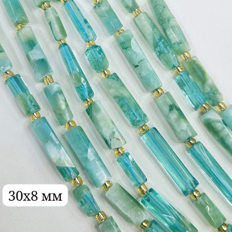 Бусины Окаменелое дерево 30*8мм натуральный камень